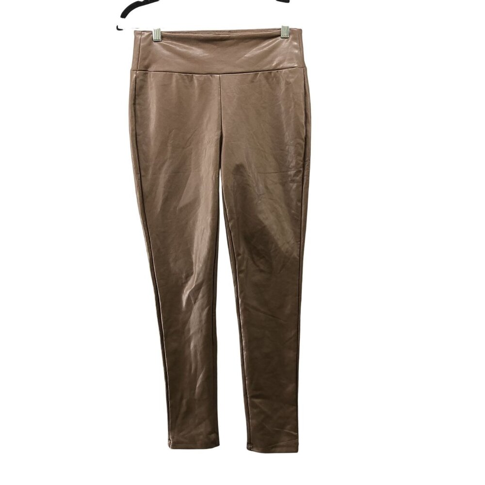 Kendal + Kyle Faux Leather Leggings Womens‎ M Brown Stretchy